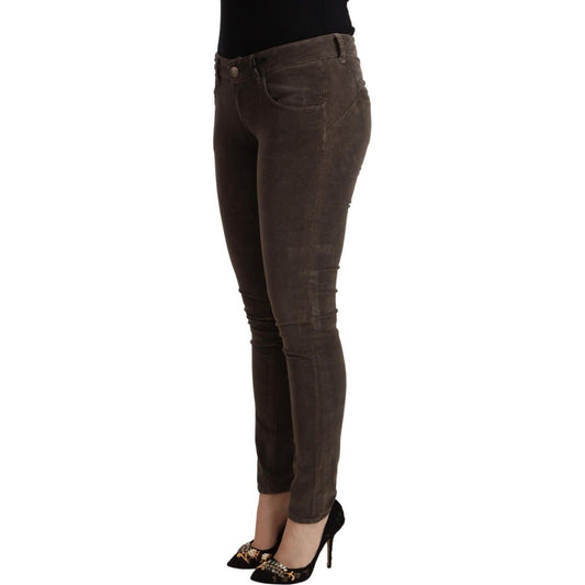 Acht Brown Cotton Slim Fit Denim Low Waist Jeans PAN71197 - 40