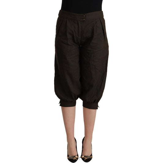 GF Ferre Brown Viscose Cropped Harem Pants PAN72123 - 42