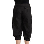 GF Ferre Black Viscose Cropped Harem Pants