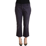 Jucca Black Low Waist Folded Hem Flared Cropped Pants