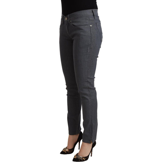 Levi's Gray Cotton Low Waist Skinny Denim Jeans