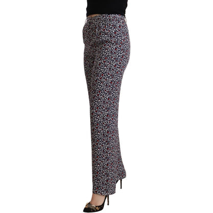 Michael Kors Black High Waist Printed Straight Pants