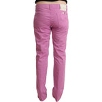 Jacob Cohen Pink Cotton Low Waist Denim Tapered Jeans
