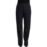 Exte Black High Waist Tapered Cotton Pants