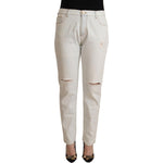 PINKO White Mid Waist Skinny Denim Jeans PINKO Gray