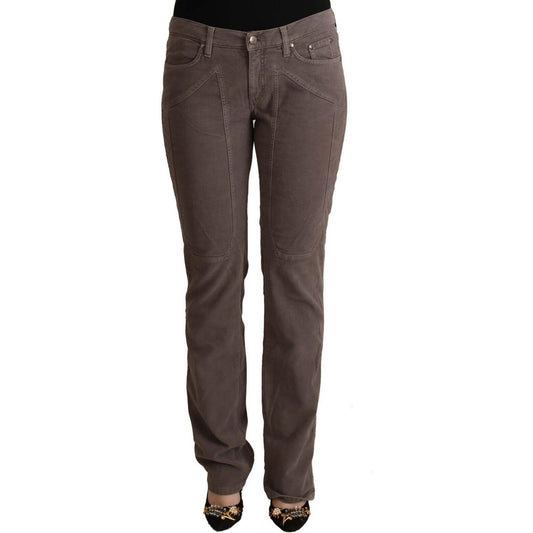 Jeckerson Brown Cotton Low Waist Iconic Patches Leg Denim Jeans PAN72680 - 31