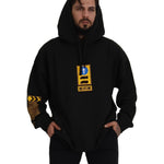 Dolce & Gabbana Black Cotton Hooded DG Shield Pullover Sweater TSH83092- M