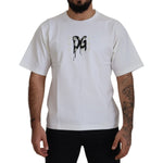 Dolce & Gabbana Timeless White Logo Crewneck Tee Dolce & Gabbana Gray