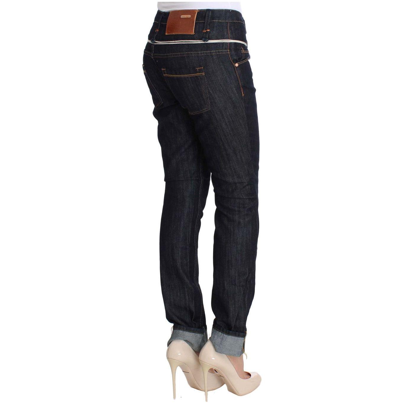 Acht Blue Denim Cotton Bottoms Straight Fit Jeans