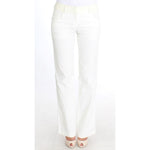 Ermanno Scervino White Striped Straight Fit Pants SIG30369-1