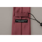 Dolce & Gabbana Elegant Pink Silk Bow Tie Dolce & Gabbana Rosy Brown