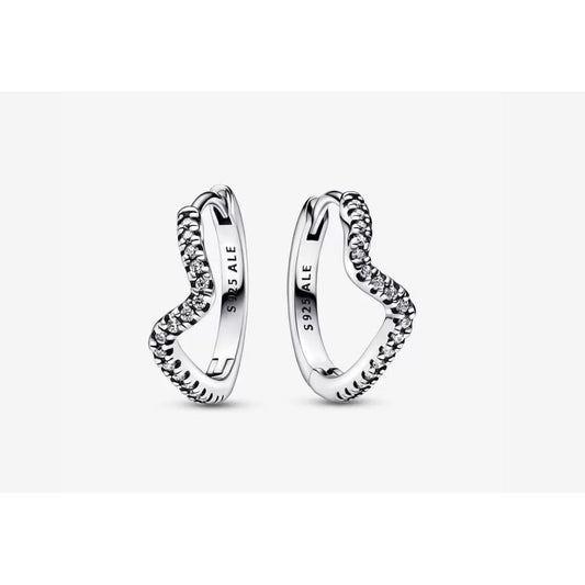PANDORA JEWELRY Mod. SPARKLING DOUBLE HOOP EARRINGS