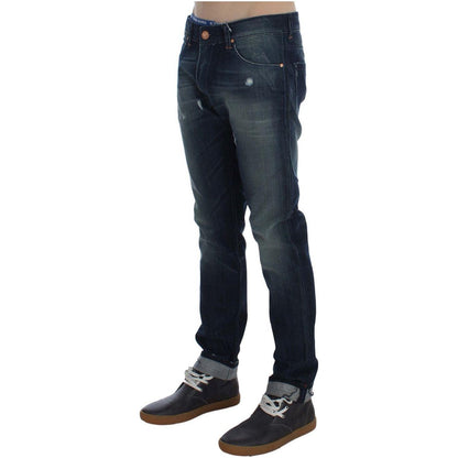 Acht Blue Wash Cotton Denim Slim Fit Jeans
