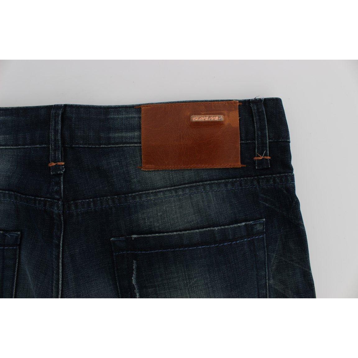 Acht بنطال جينز إيطالي أنيق بقصة ضيقة