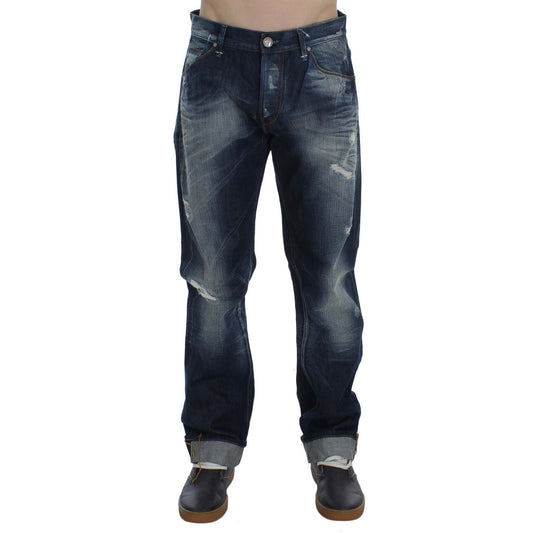 Acht Blue Wash Cotton Denim Regular Fit Jeans