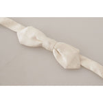 Dolce & Gabbana Elegant White Silk Bow Tie Dolce & Gabbana Gray