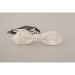 Dolce & Gabbana Elegant White Silk Bow Tie Dolce & Gabbana Gray