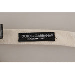 Dolce & Gabbana Elegant White Silk Bow Tie Dolce & Gabbana Dark Gray