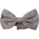 Dolce & Gabbana Elegant Gray Silk Bow Tie Dolce & Gabbana Slate Gray
