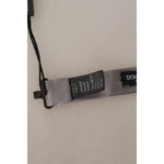 Dolce & Gabbana Elegant Gray Silk Bow Tie Dolce & Gabbana Dark Gray