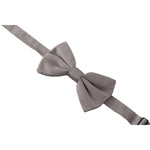 Dolce & Gabbana Elegant Gray Silk Bow Tie Dolce & Gabbana Slate Gray