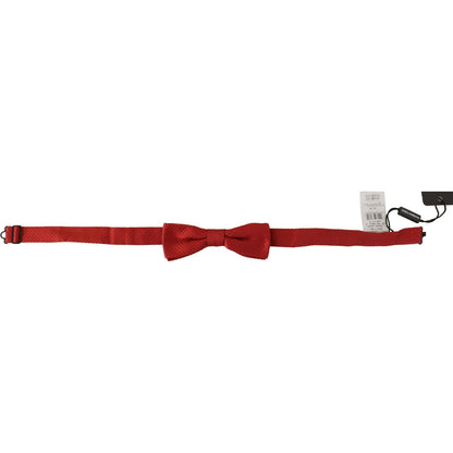 Dolce & Gabbana Red 100% Silk Adjustable Neck Papillon Tie