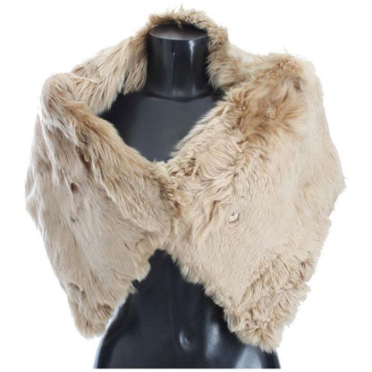 Dolce & Gabbana Beige Alpaca Collar Scarf Alpaca Scarves