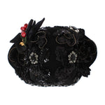 Dolce & Gabbana Elegant Black Crystal-Adorned Cloche Hat Cap Dolce & Gabbana Black