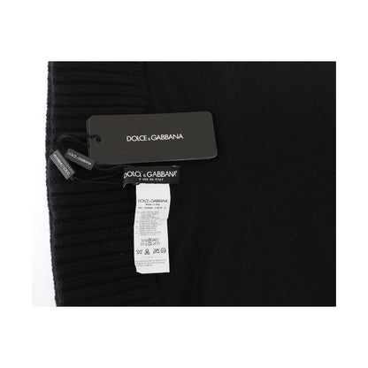 Dolce & Gabbana Black Knitted Sequin Hood Scarf Hat Hood Scarf