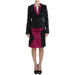 Exte Black Pink Two Piece Suit Skirt & Blazer Skirt Suit