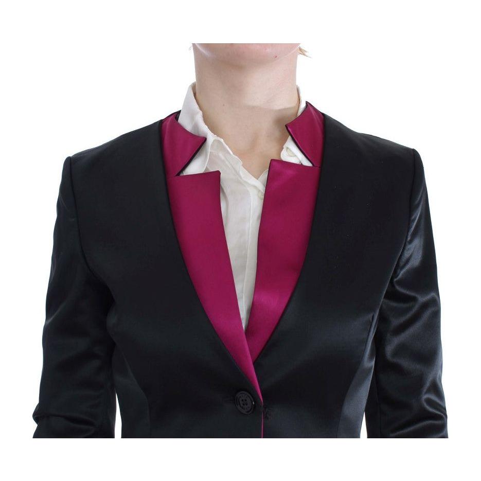 Exte Black Pink Two Piece Suit Skirt & Blazer Skirt Suit