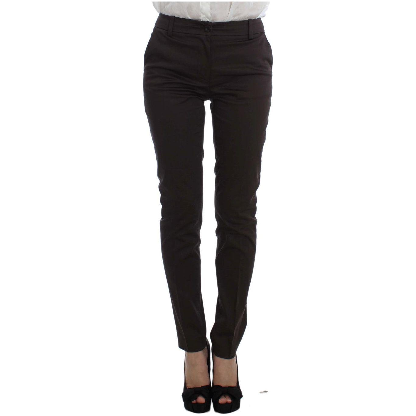 别致的棕色棉质氨纶西装套装