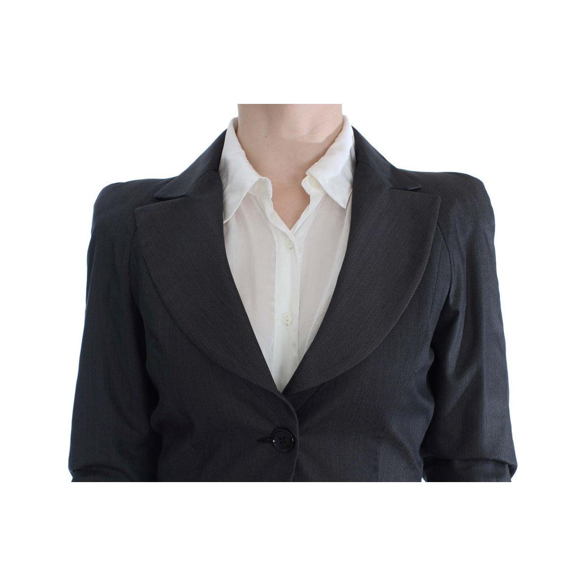 Exte Gray One Button Two Piece Suit Suit
