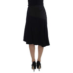 Exte Black Blue Cotton Stretch Straight Skirt