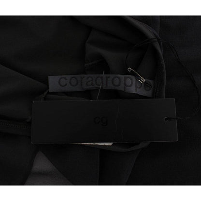 CORA GROPPO Gray Blue Stretch Blouse Top