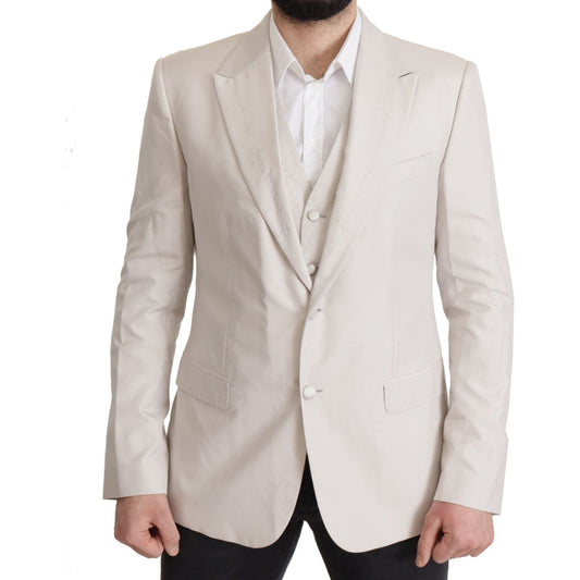 Dolce & Gabbana Gray Silk Single Breasted 2 Pc Blazer