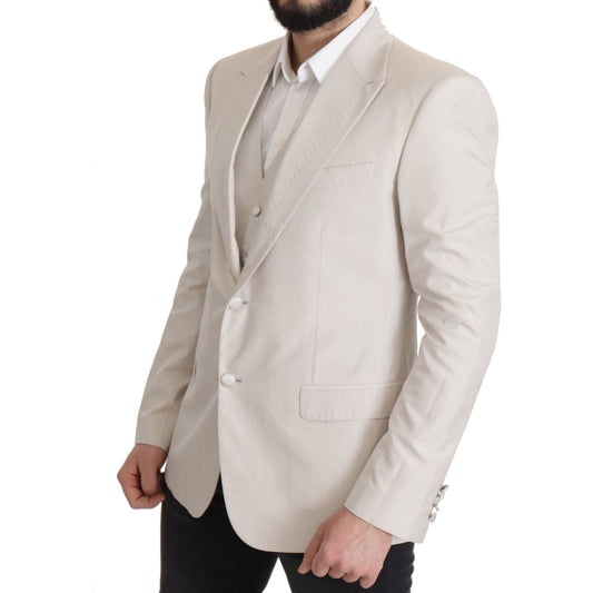 Dolce & Gabbana Gray Silk Single Breasted 2 Pc Blazer