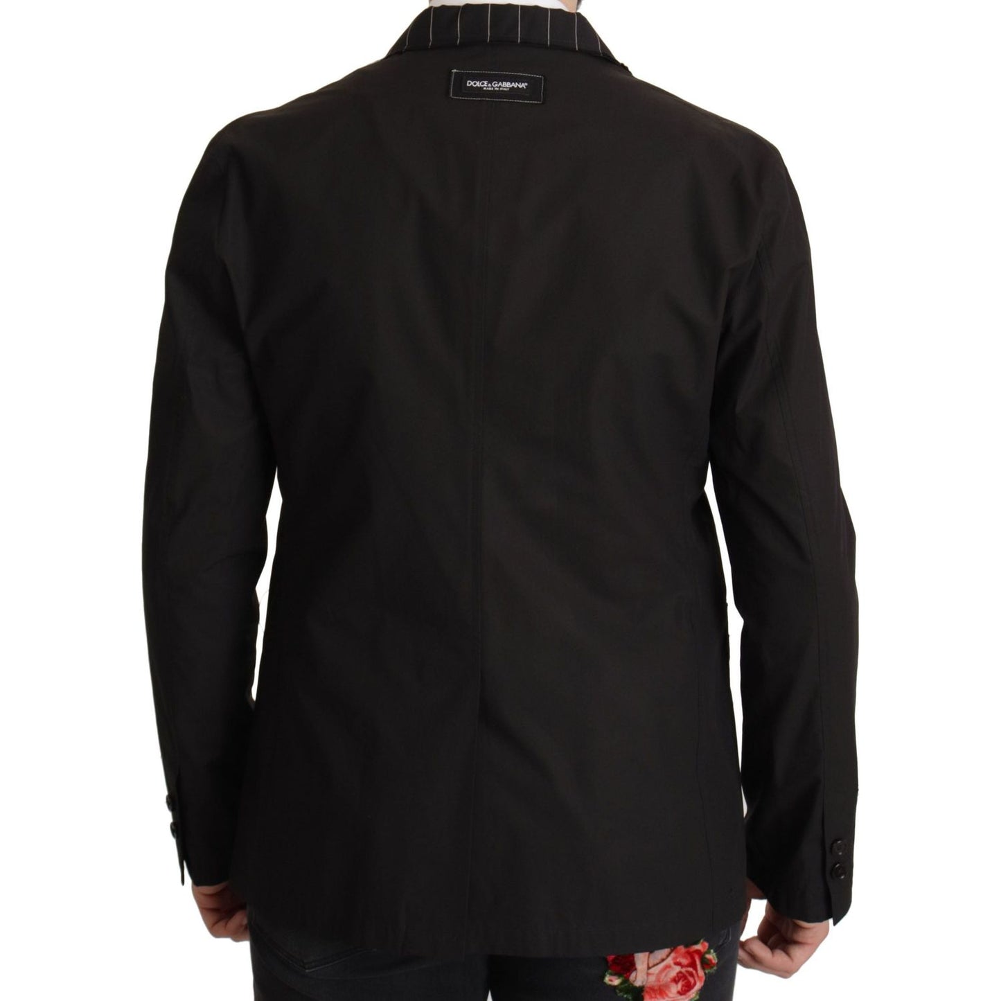 Dolce & Gabbana Black Cotton Single Breasted Blazer Jacket JKT3414- 52