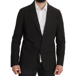 Dolce & Gabbana Black Cotton Single Breasted Blazer Jacket JKT3414- 52