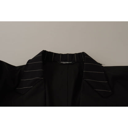 Dolce & Gabbana Black Cotton Single Breasted Blazer Jacket