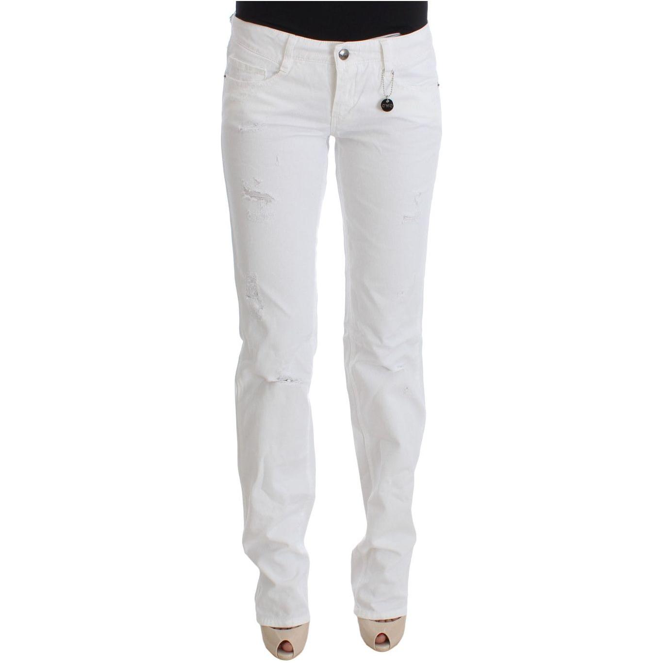 Costume National White Cotton Slim Fit Denim Bootcut Jeans SIG30112-4