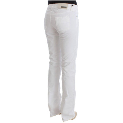Costume National White Cotton Slim Fit Denim Bootcut Jeans