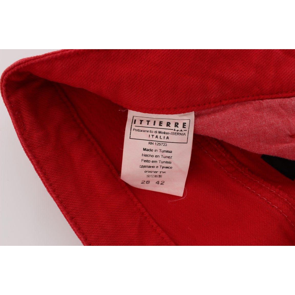 بنطلون جينز ضيق باللون الأحمر من كوستيوم ناشيونال شيك