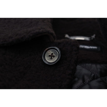 Dolce & Gabbana Black Alpaca Button Down Trench Coat Jacket