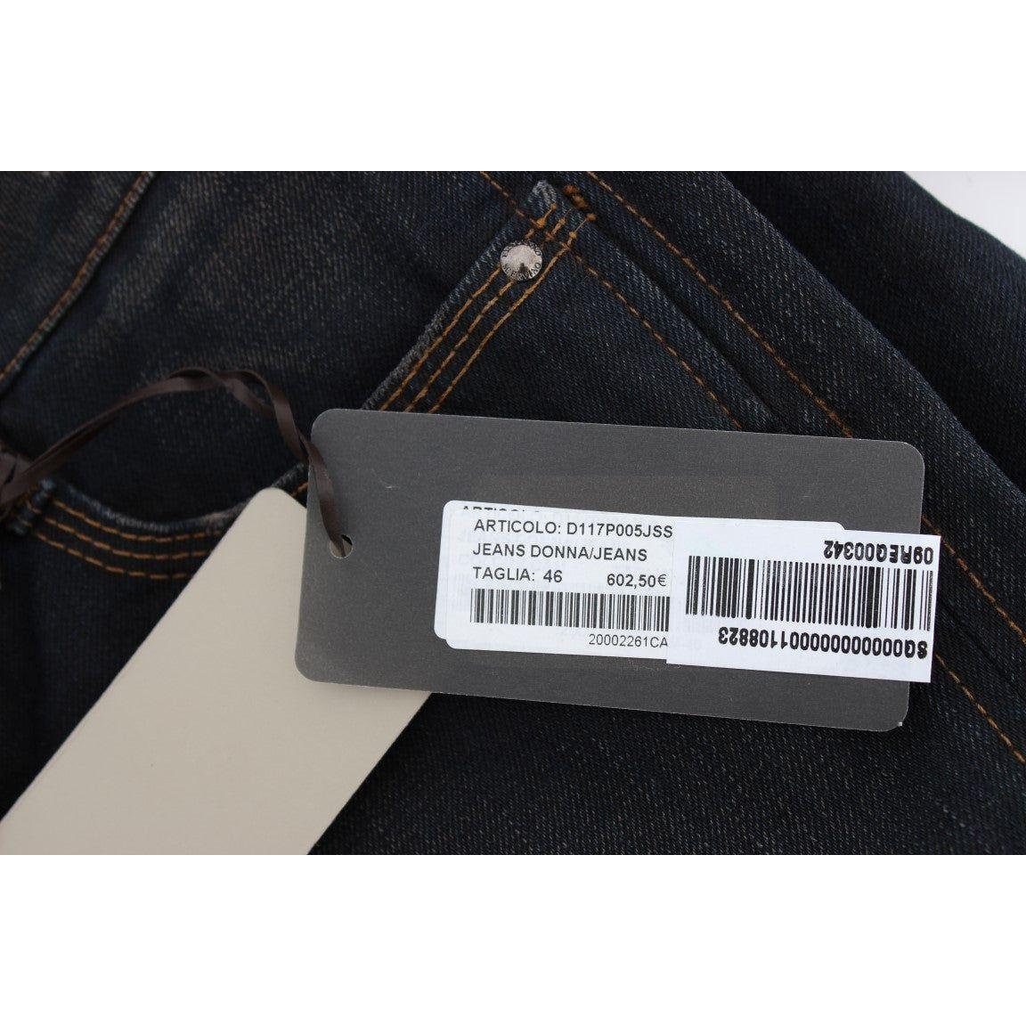 بنطلون جينز Ermanno Scervino Chic Boyfriend القطني - أزرق