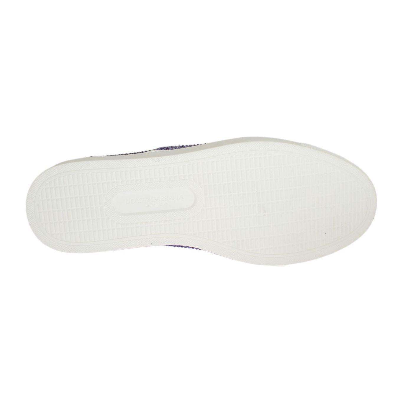 حذاء سنيكرز أنيق من دولتشي آند غابانا باللون البنفسجي المرصع بالكريستال