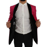 Dolce & Gabbana Pink Floral Brocade Slim Blazer Jacket
