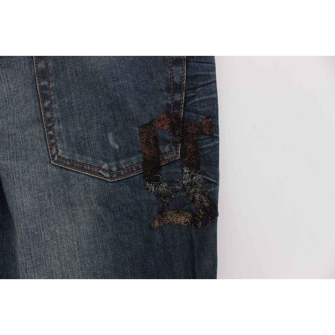 John Galliano Blue Wash Cotton Blend Slim Fit Jeans