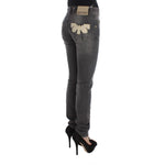 John Galliano Gray Wash Cotton Blend Slim Fit Stretch Jeans