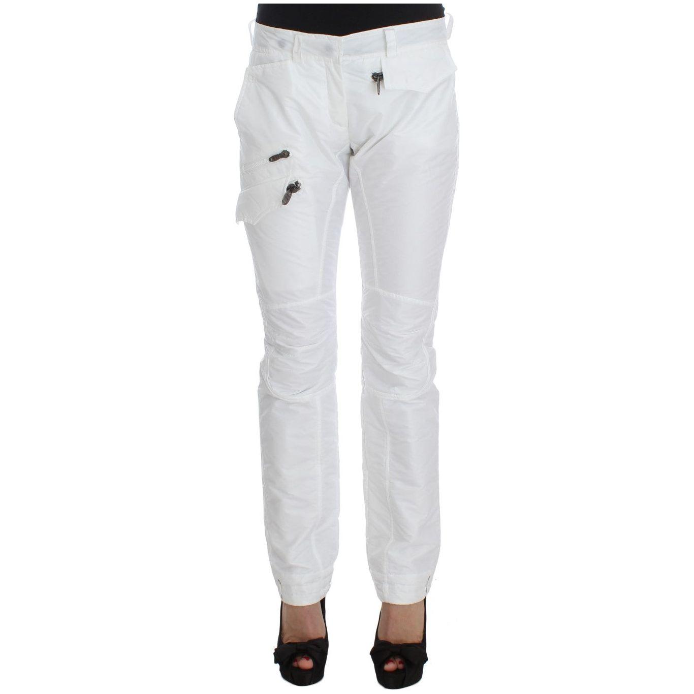 Ermanno Scervino White Nylon Padded Slim Fit Cargo Pants SIG30406-1